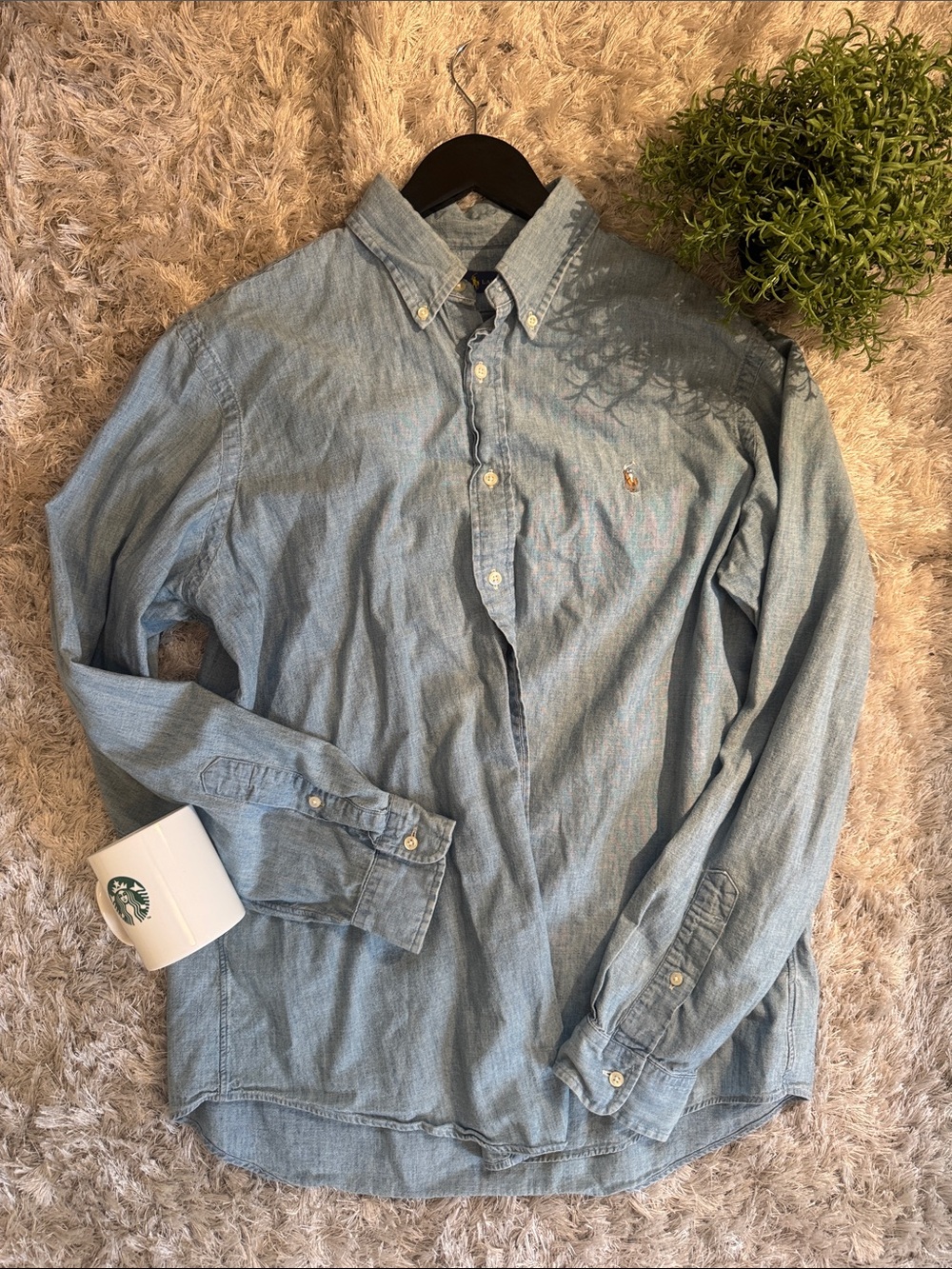EUC Ralph Lauren Classcic Fit Chambray Button Up Shirts XL